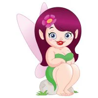 Цветной вариант раскраски фея