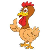 Цветной пример раскраски смешная курица