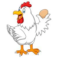 Цветной вариант раскраски курица с яйцом