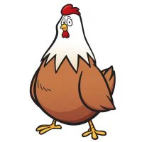 Цветной пример раскраски курица без петуха