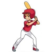 Цветной пример раскраски бейсбол - летний вид спорта