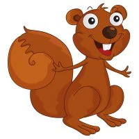 Цветной пример раскраски белка для рисования