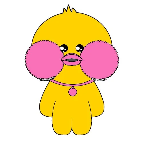 Цветной вариант раскраски уточка лалафанфан оригинал