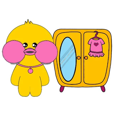 Цветной пример раскраски уточка лалафанфан гардероб