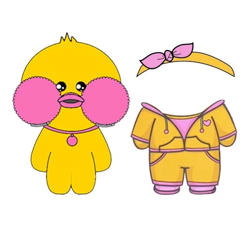 Цветной вариант раскраски уточка лалафанфан вырежи одежду