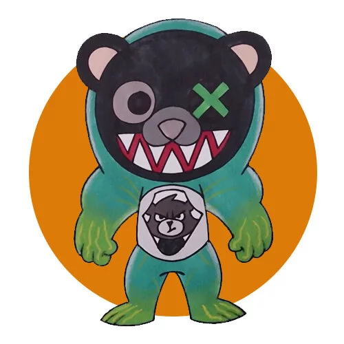 Цветной вариант раскраски grizz fortnite