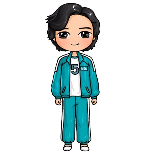 Цветной пример раскраски 456 игрок сон ки хун