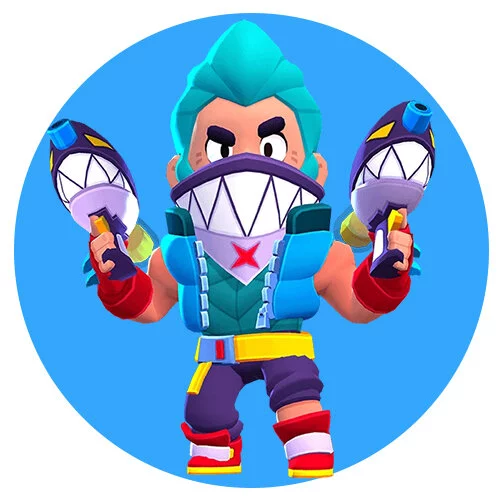 Цветной вариант раскраски акула кольт