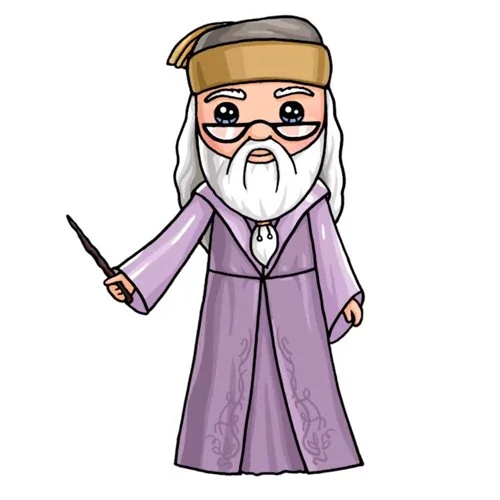 Цветной пример раскраски альбус дамблдор из гарри поттера