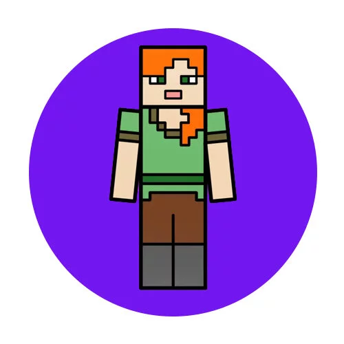 Цветной вариант раскраски алекс майнкрафт простой