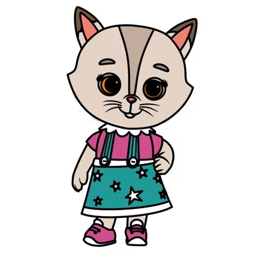 Цветной вариант раскраски алиса в платье