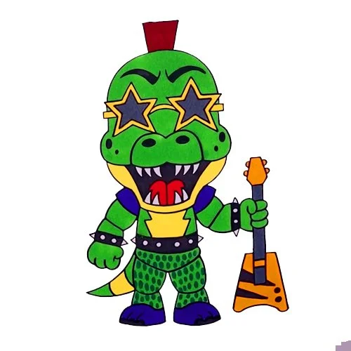 Цветной пример раскраски аллигатор монтгомери фнаф 9