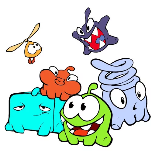 Цветной вариант раскраски ам-няма и друзья