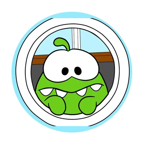 Цветной вариант раскраски ам-няма в окошке