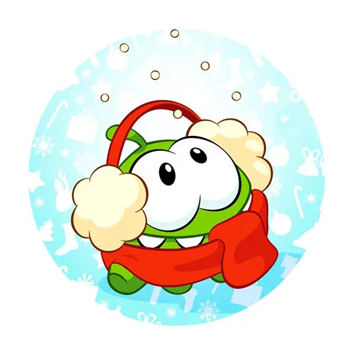 Цветной вариант раскраски ам-няма зимой