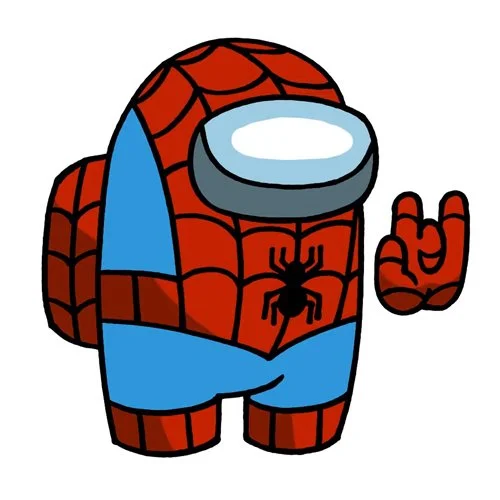 Цветной вариант раскраски амонг ас человек-паук