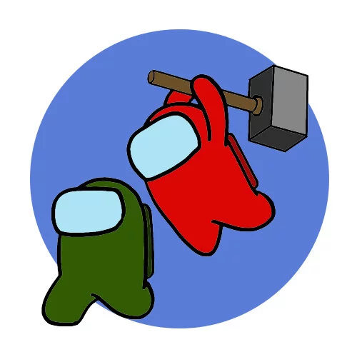 Цветной пример раскраски амонг ас нападение