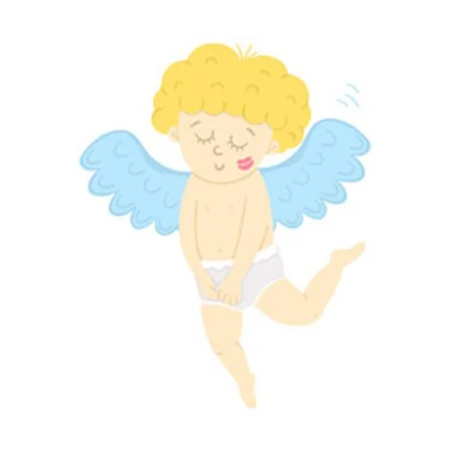 Цветной вариант раскраски ангел летает