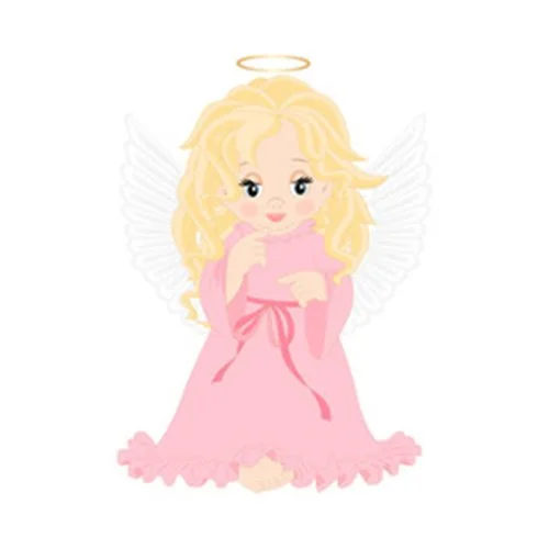 Цветной вариант раскраски ангел во весь рост