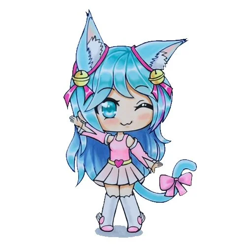 Цветной пример раскраски аниме костюм гача лайф