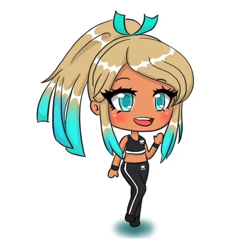 Цветной вариант раскраски аниме с прической гача лайф