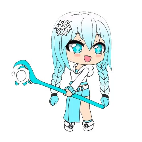 Цветной вариант раскраски аниме зима гача лайф