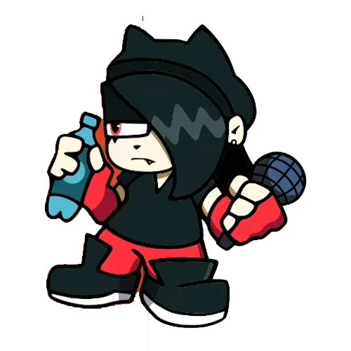 Цветной вариант раскраски annie friday night funkin