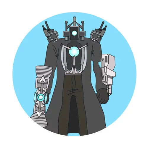 Цветной вариант раскраски апгрейд титан камерамэн с пушкой