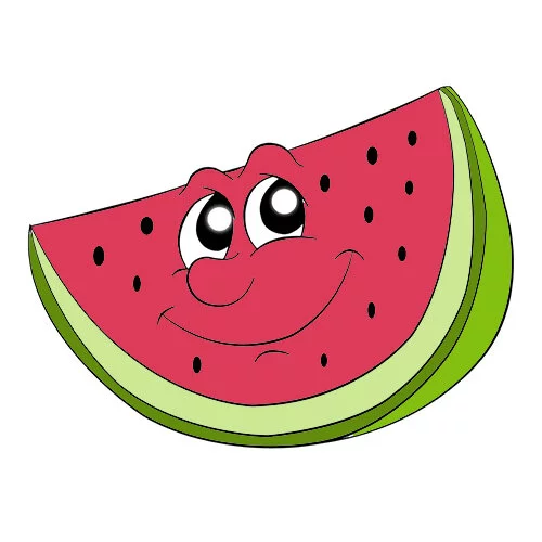 Цветной пример раскраски арбуз мальчик