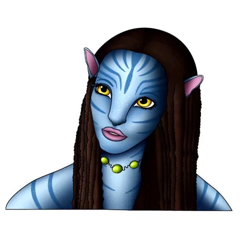 Цветной пример раскраски аватар нейтири