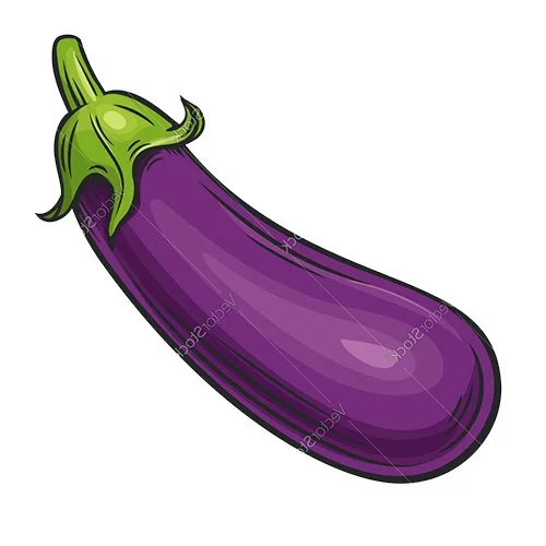 Цветной пример раскраски баклажан с надписью