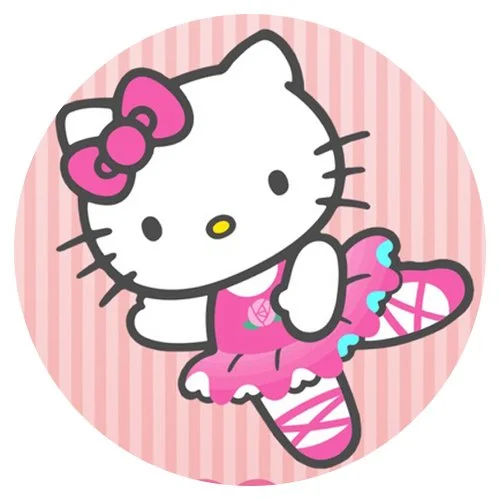 Цветной вариант раскраски балерина хелло китти