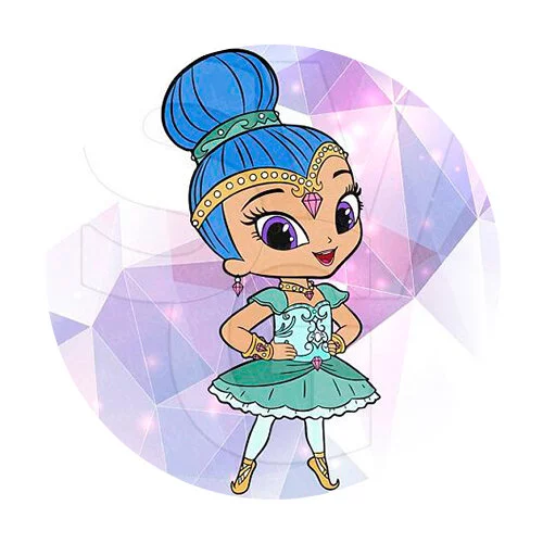 Цветной пример раскраски балерина шайн