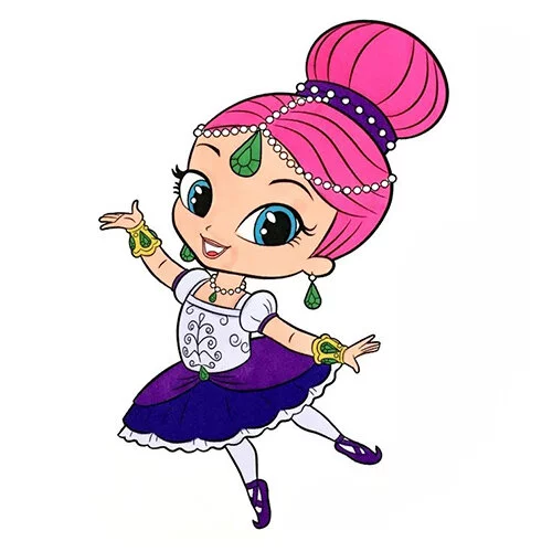 Цветной пример раскраски балерина шиммер