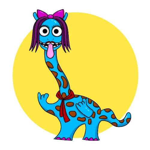 Цветной вариант раскраски банбан chuckaleena