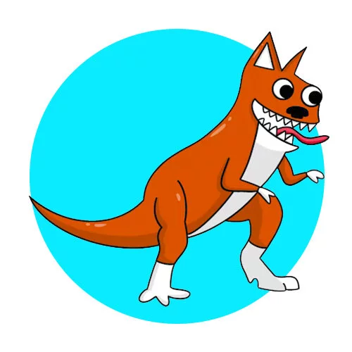 Цветной пример раскраски банбан kittysaurus