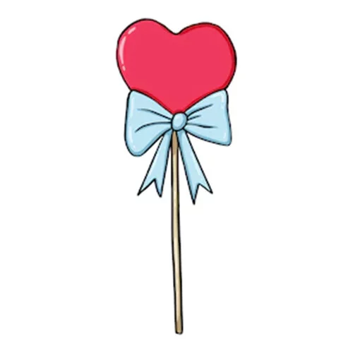 Цветной вариант раскраски бант на леденце