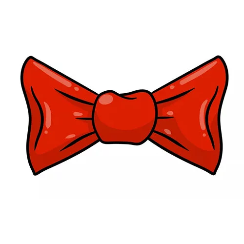 Цветной вариант раскраски бантик-бабочка