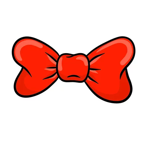 Цветной вариант раскраски бантик рисунок