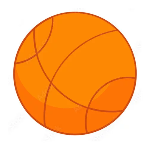 Цветной вариант раскраски баскетбольный мяч