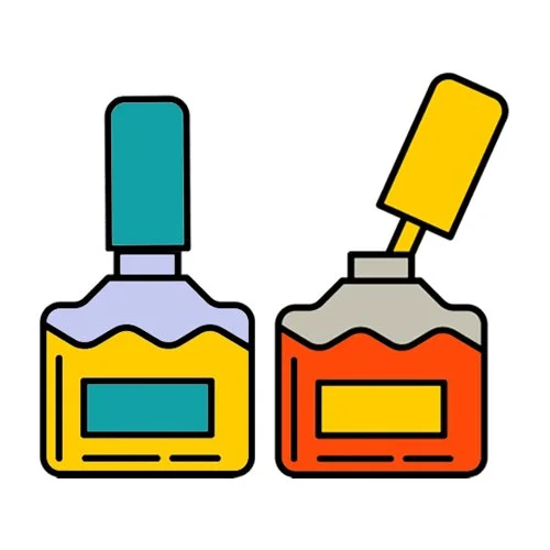 Цветной вариант раскраски база и гель-лак для ногтей