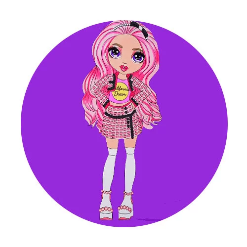 Цветной вариант раскраски белла паркер (rainbow high)