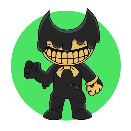 Цветной пример раскраски бенди демон