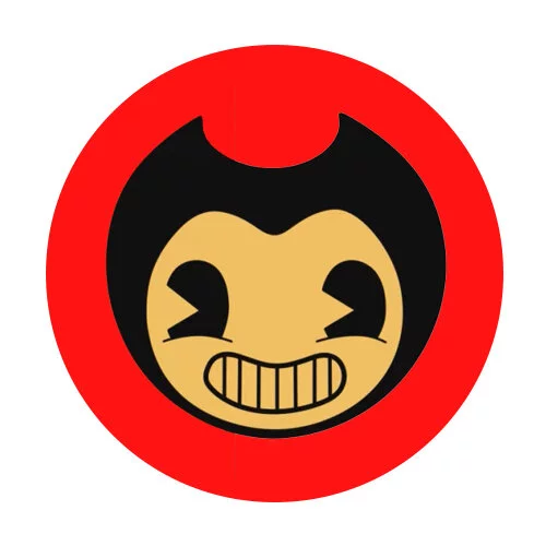 Цветной пример раскраски бенди маска