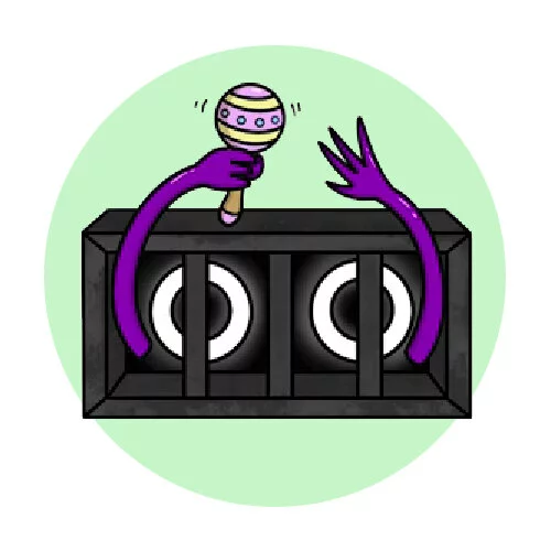 Цветной вариант раскраски бэйби малыш пурпурный радужные друзья