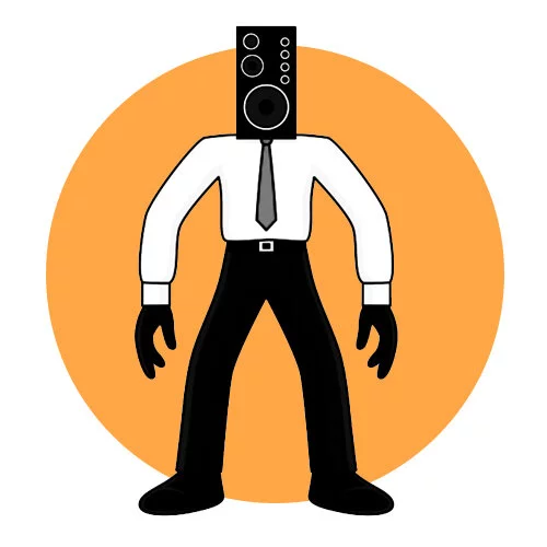 Цветной вариант раскраски big speakerman скибиди туалет