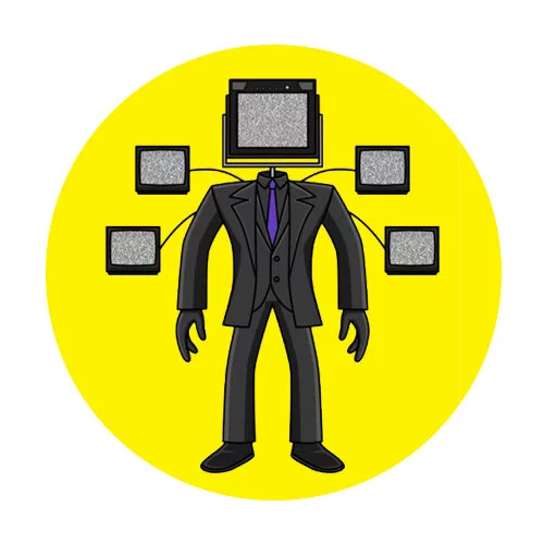 Цветной вариант раскраски биг тв-мэн