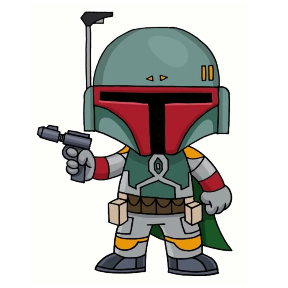 Цветной вариант раскраски боба фетт