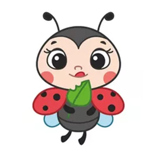 Цветной вариант раскраски божья коровка каваи