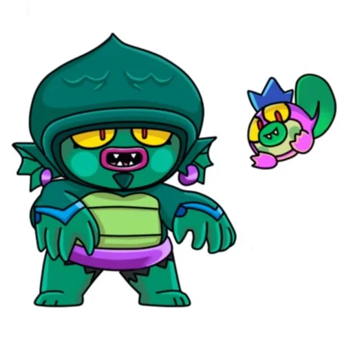 Цветной вариант раскраски болотный джин хэллоуинская версия